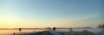 Jet privé : chemin verdoyant menant à un bâtiment blanc.