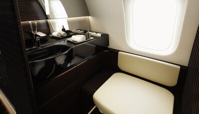 Lyxen med toaletter ombord på en privatjet
